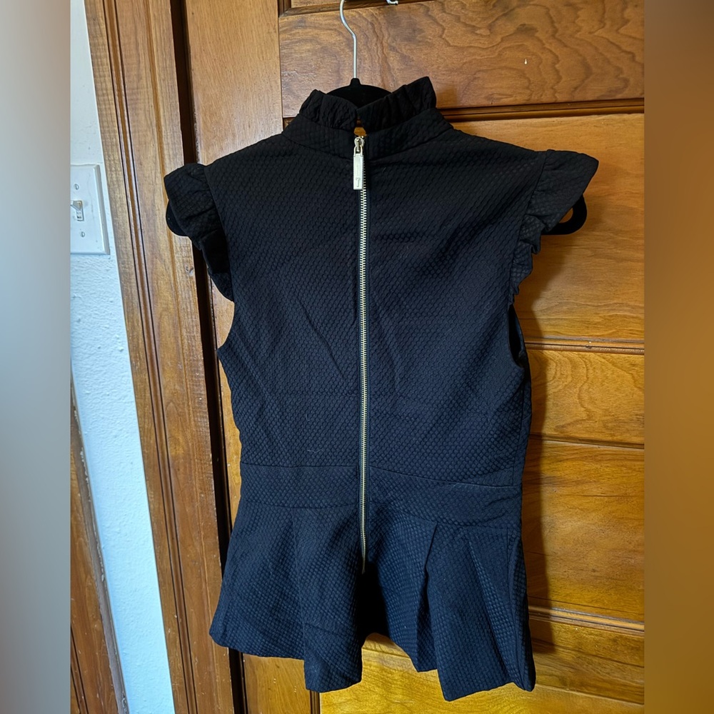 TED BAKER London Black Quilted Peplum Top Size 1 - Picture 2 of 6